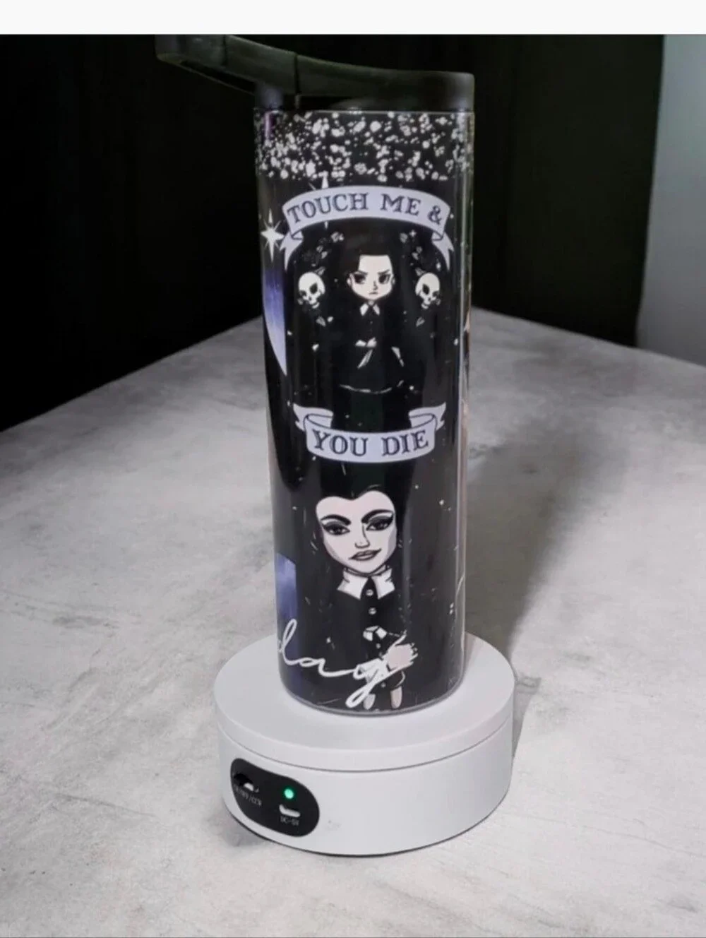 Wednesday Addams Don't Touch Me 20oz Tumbler with duo lids 🎉sale
